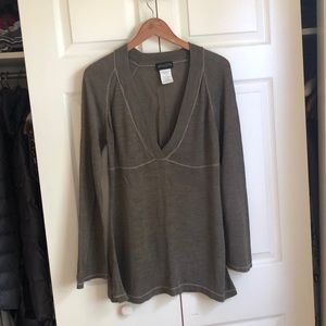 Athleta Cover Up Olive Colored Linen blend